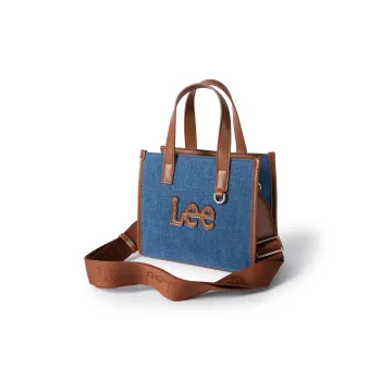 Lee Fabric Artificial Leather Tote Crossbody Bag Shoulder Bag Handbag Women's Denim Blue