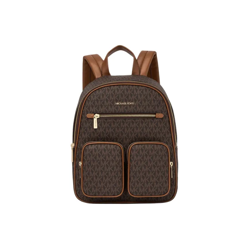 MICHAEL KORS Jet Set Item Coated Canvas Backpack Medium Size Women's Brown-0