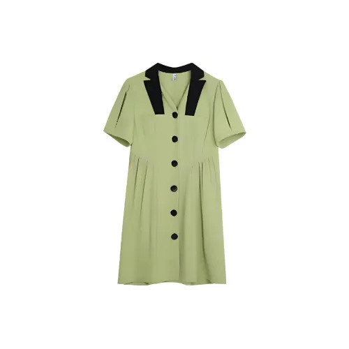 BLUEerror Short-Sleeved Dresses Women's Lime Green