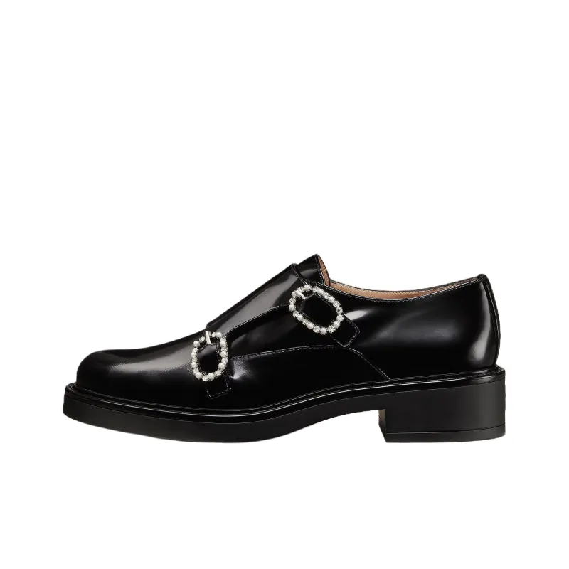 Stuart Weitzman/SW Leighton Monk Strap Casual Single Shoes Women's Black-0
