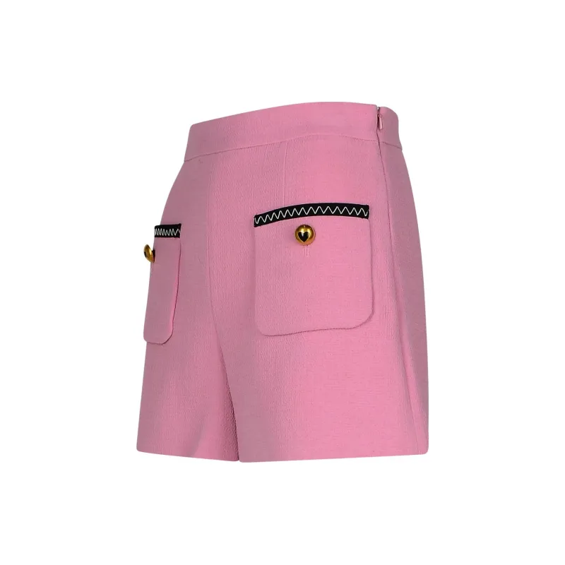 MOSCHINO Contrast Trim Textured Finish Shorts-2