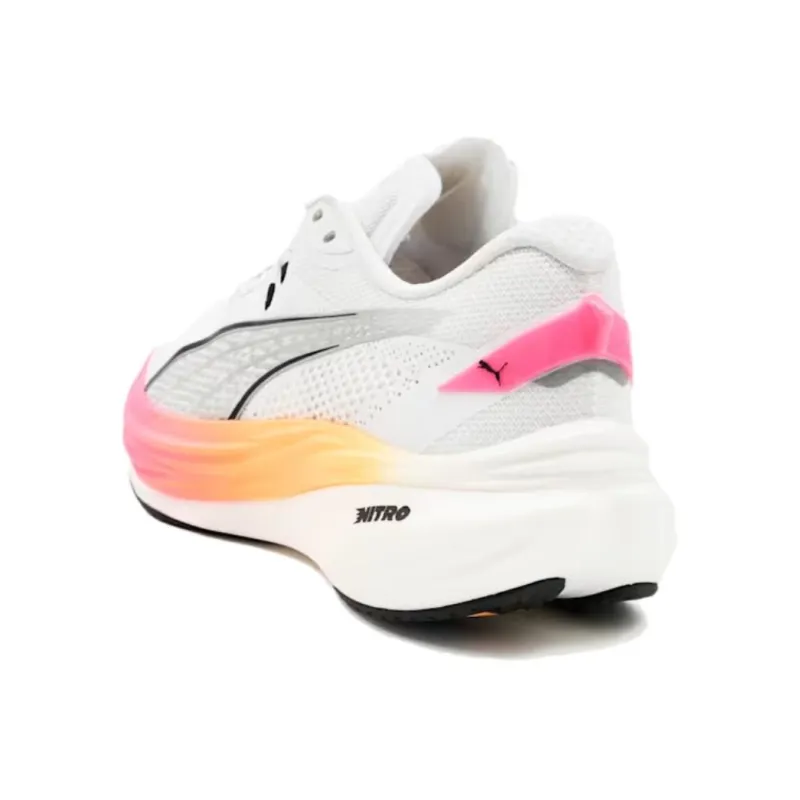 PUMA Deviate NITRO 3 Abrasion Resistant Breathable Low Top Running Shoes Women's White-3