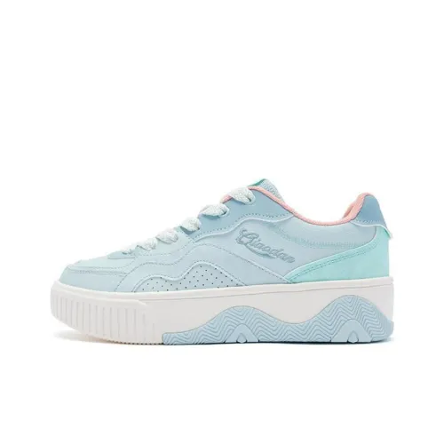 QIAODAN Skateboard Shoes Women's Low-Top Pink Blue/water Mist