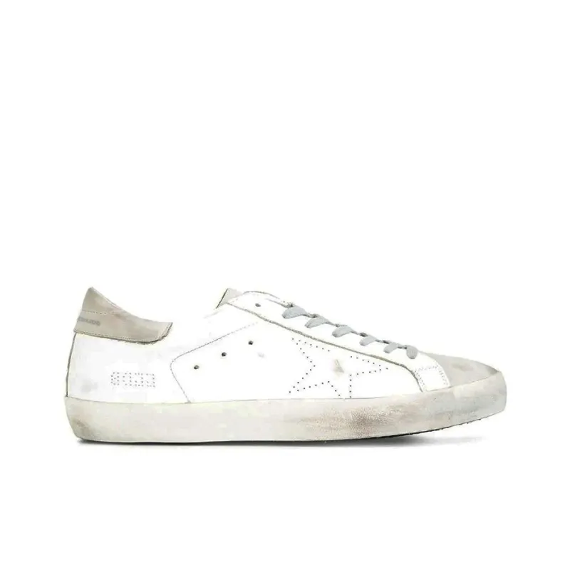 Golden Goose Super Star Stylish Skateboarding Shoes Men's Silver Tail Distressed Style-1