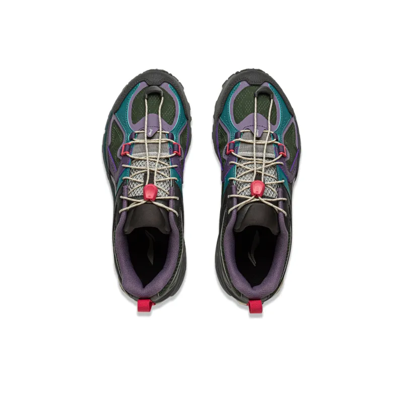 LiNing Support 2.0 Trail V2 Anti Slip Wear Resistant Low Top Running Shoes Women's Gray Blue-3