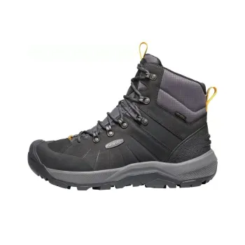 KEEN Anti Slip And Wear Resistant Water Resistant Mid Top Trekking Shoes Men's Black Gray Color