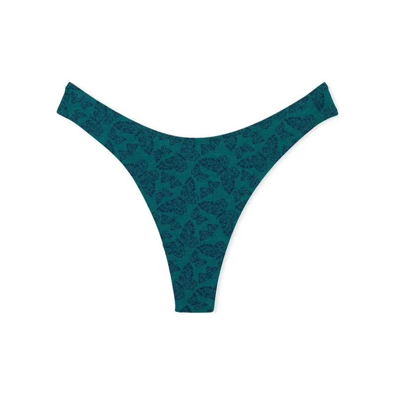 Victoria's Secret Stretch Cotton High-Leg Scoop Thong Panty / STB Underpants Women's 1 Pack Green-0