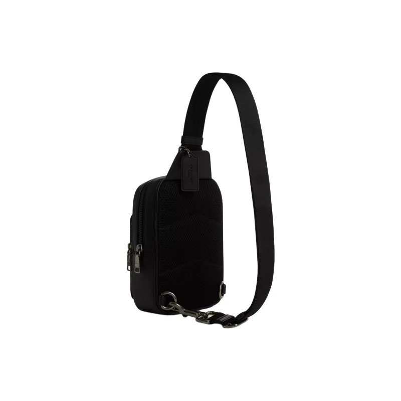 COACH Coated Canvas With Smooth Calfskin Sling Bag Shoulder Bag Crossbody Bag Mini Men's Charcoal Gray-1