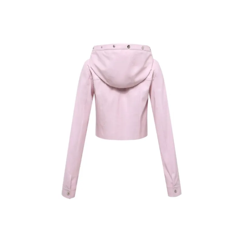 JAC FLEURANT Leather Jacket Women's Pink-1