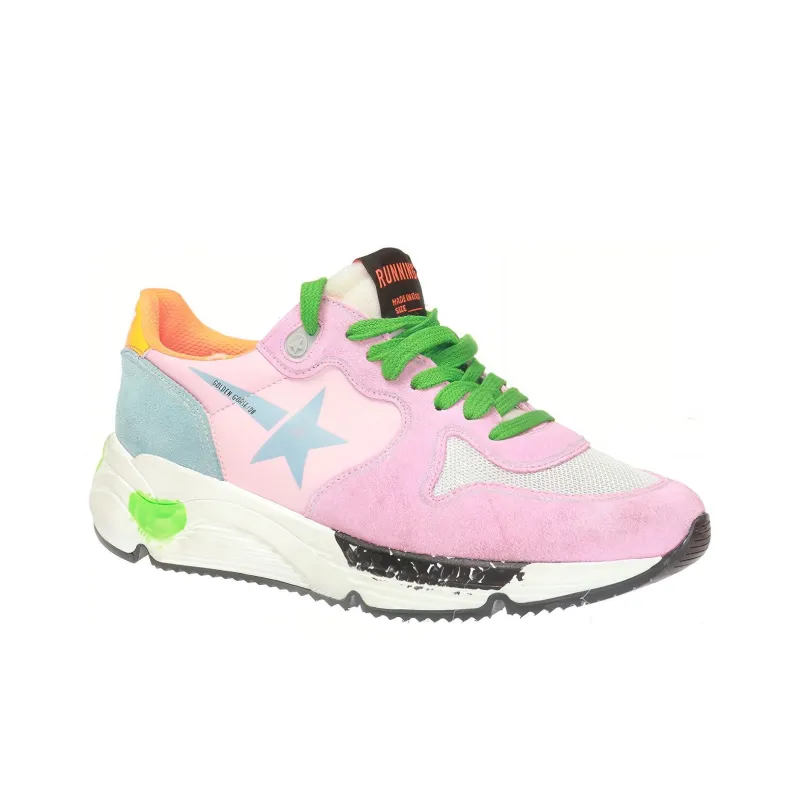 Golden Goose Running Sole Slip Resistant Breathable Low Top Sports Casual Shoes Women's Pink Blue Vintage Version-2