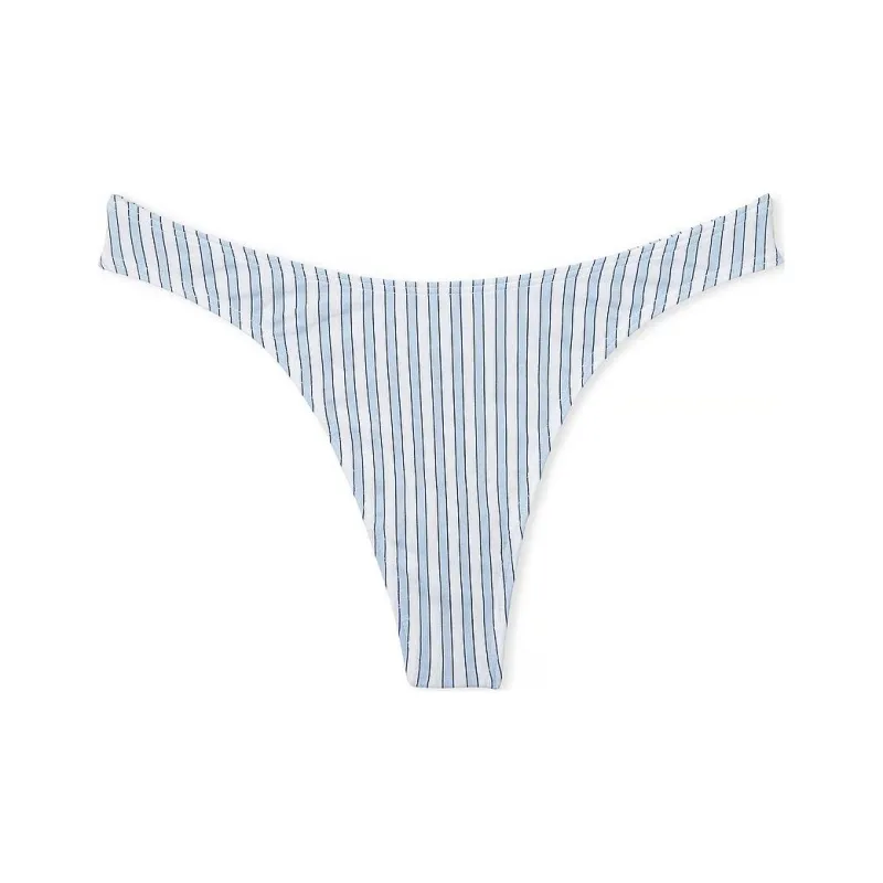 Victoria's Secret Stretch Cotton High-Leg Scoop Thong Panty / VWBSS Underpants Women's 1 Pack Blue-0