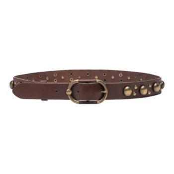PINKO Whole Fat Fabric Leather Belts Women's Brown 