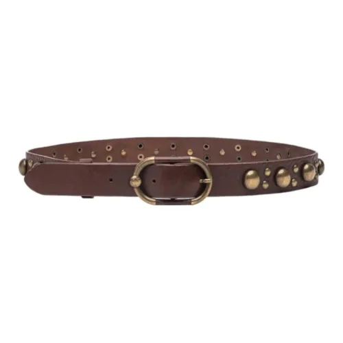 PINKO Whole Fat Fabric Leather Belts Women's Brown 