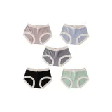 Shrimp Pink+Light Blue+Dark Gray+Black+Pea Green (5-4)