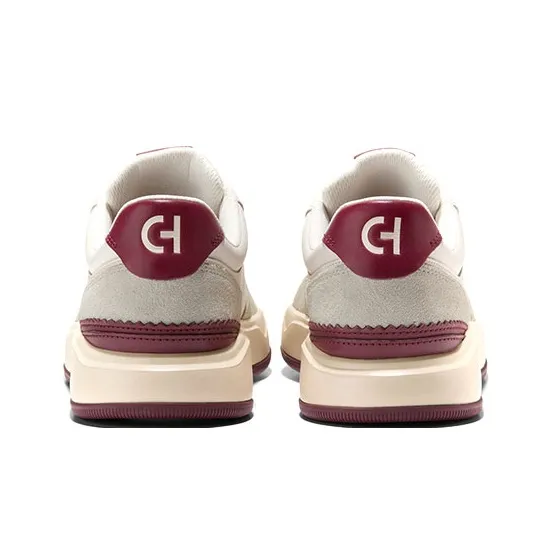 COLE HAAN Low Top Skateboard Shoes Men's White Maroon-3