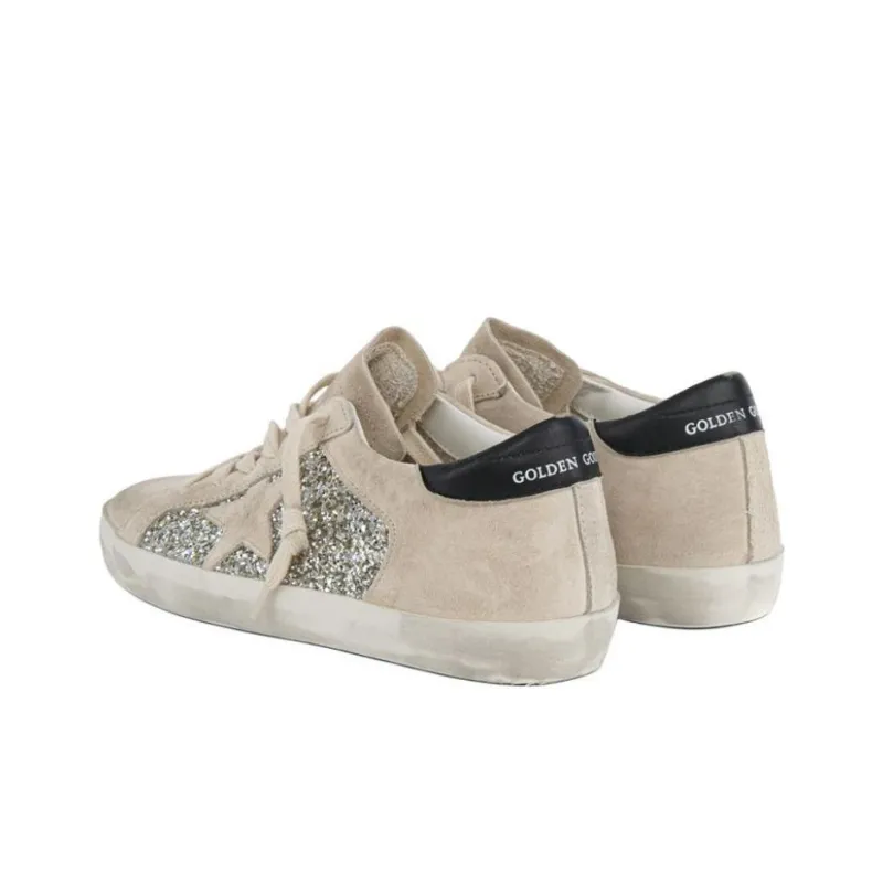 Golden Goose Super Star Stylish Skateboarding Shoes Women's Beige Vintage Version-3