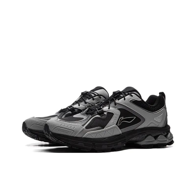 LiNing Support 2.0 Trail V2 Anti Slip Wear Resistant Low Top Running Shoes Men's Black Gray Color-2