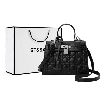 ST&SAT Synthetic Leather One Shoulder Handbags Regular Women's Black With Gold/Black With Silver