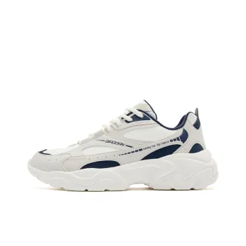 QIAODAN Height Increasing Wear-Resistant Lightweight Slip-Resistant Low-Top Casual Shoes Men's Ivory Graphite Blue