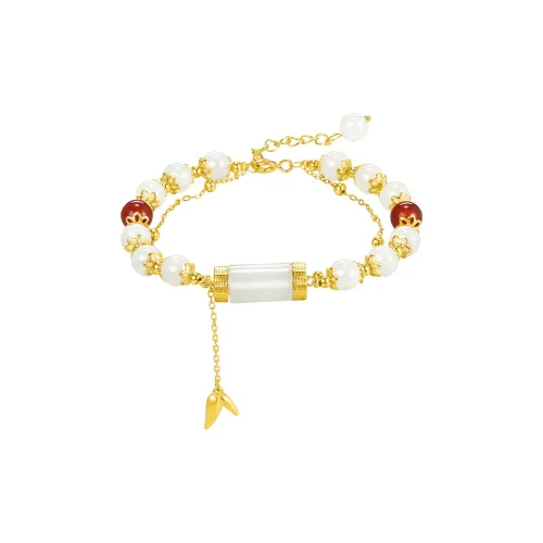 Mom's Gift Bracelets Pale Greenish White Jade Women's