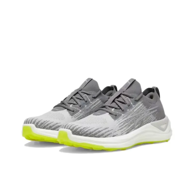 PUMA Electrocat Nitro Anti Slip Wear Resistant Low Top Golf Shoes Men's Gray Yellow-2