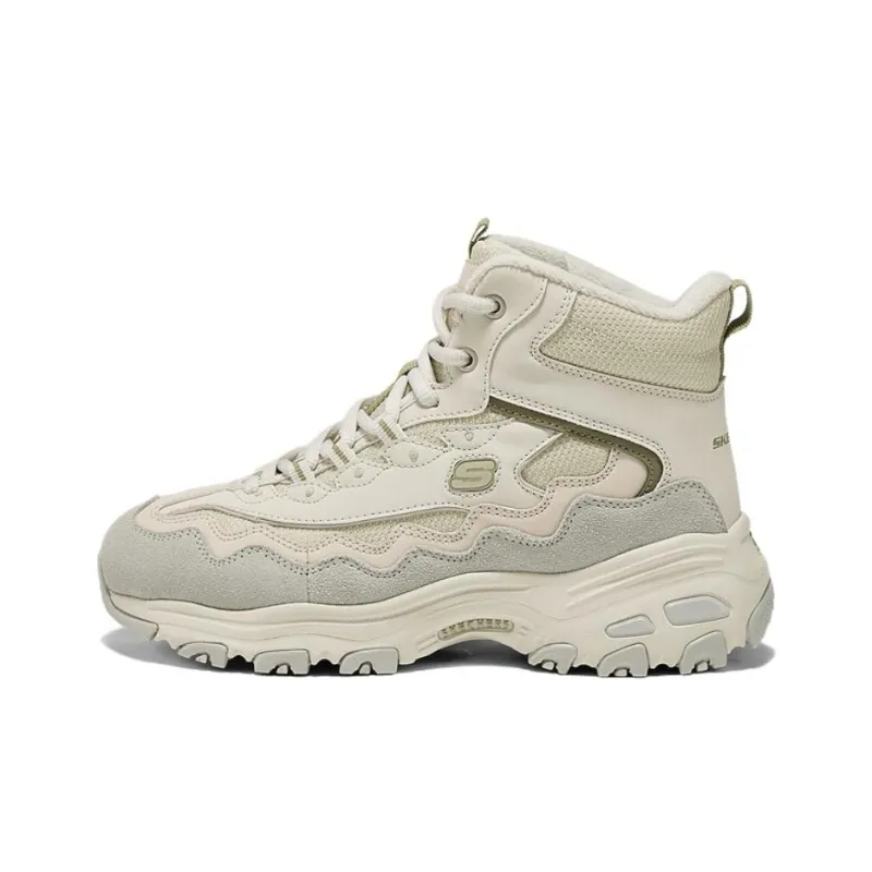 Skechers DLITES Anti Slip Wear Resistant High Top Casual Shoes Women's Taupe-0