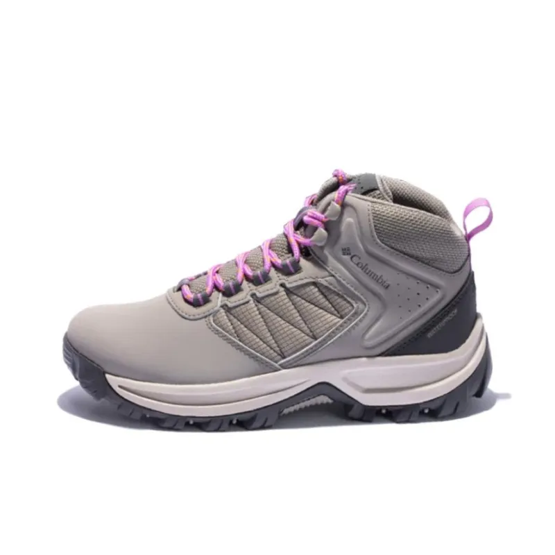 Columbia Anti Slip Wear Resistant Mid Top Hiking Shoes Women's Gray Pink-0