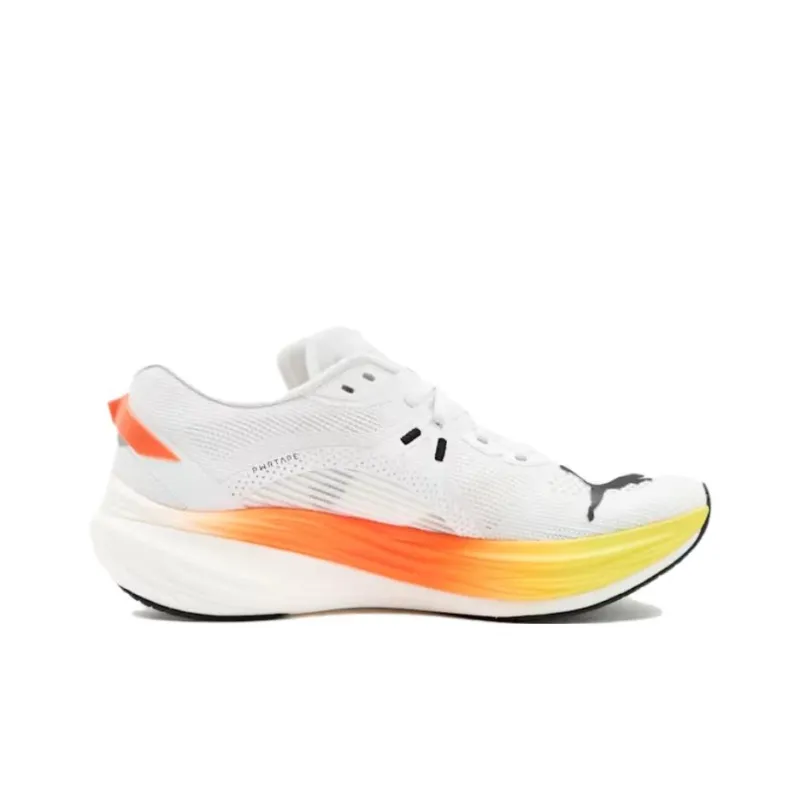 PUMA Deviate NITRO 3 Anti-Slip Wear-Resistant Low-Top Casual Running Shoes Men's White Yellow-1