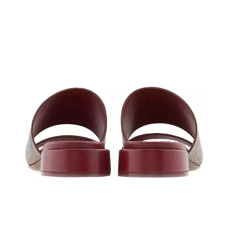 Burberry Slide Slippers Women's Red Brown-3