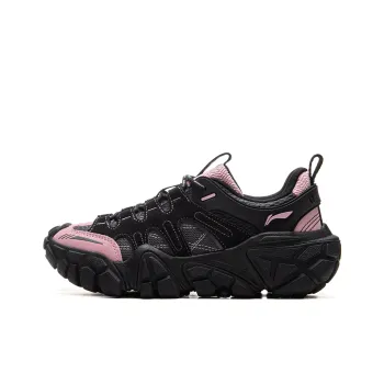 LiNing Dunes Cushioning Anti-Slip Wear-Resistant Breathable Height Increasing Low-Top Casual Shoes Women's Black Pink