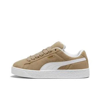 PUMA Suede XL Anti Slip Wear Resistant Low Top Skateboard Shoes Unisex Khaki White
