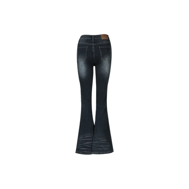 FHMY Jeans Women's Water Pressure Vintage Blue-1