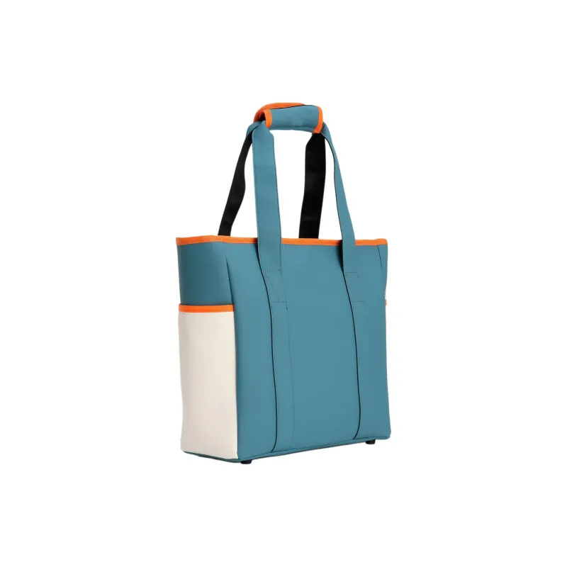PUMA Synthetic Leather Tote Bag, Shopping Bag, Handbag Unisex Blue Horizon & White Light & Maple Syrup-1