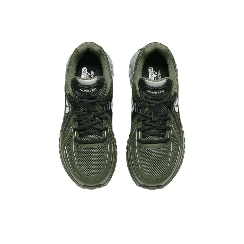 Skechers SPORT MENS Anti Slip Wear Resistant Low Top Basketball Shoes Men's Green-3