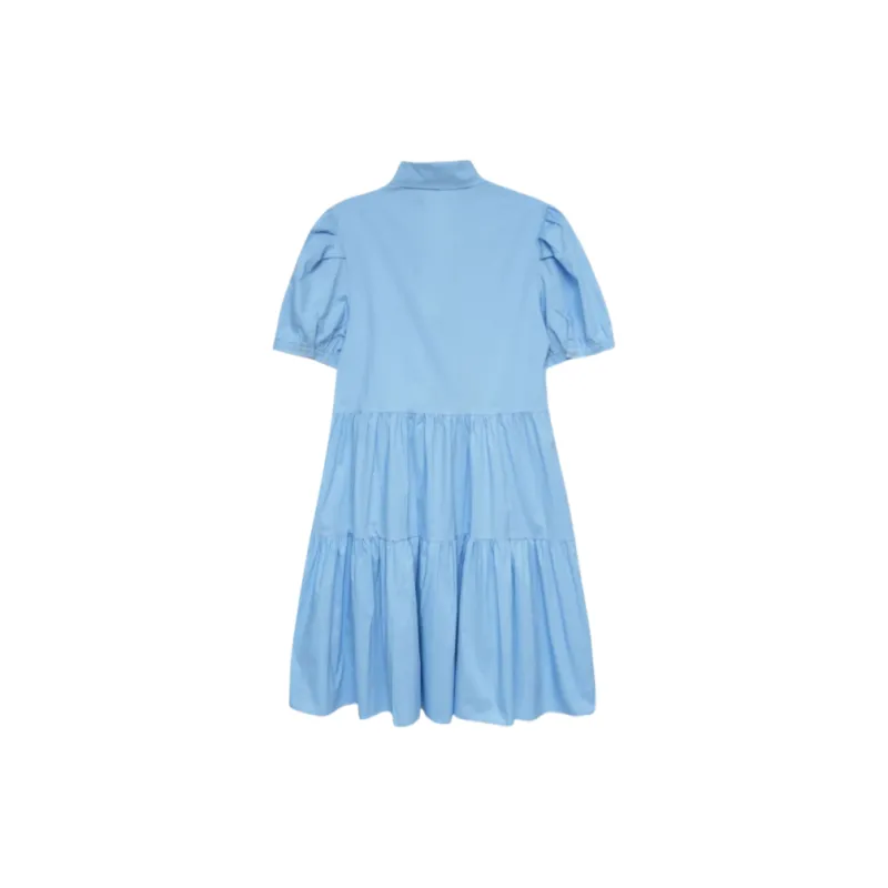 Mu Qingqing Short Sleeved Dresses Women's Blue-3