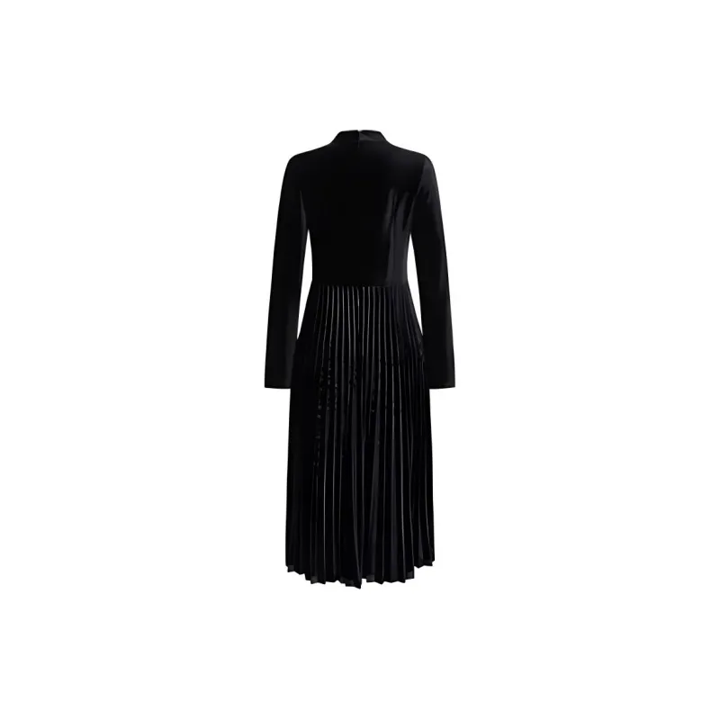 JZ. ANNAKRO Long Sleeved Dresses Women's Plain Black-1