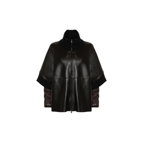 PAROSH Leather Jackets Women's Chocolate