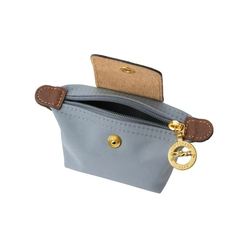 LONGCHAMP Calfskin With Recycled Polyamide Coin Purse Women's Stone Gray-4