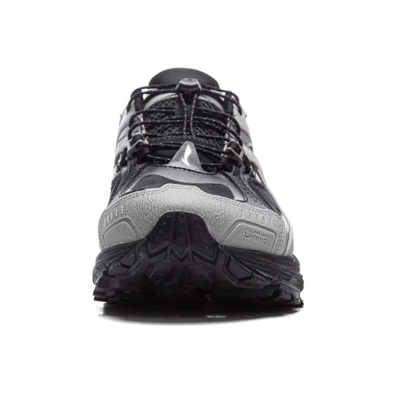 LiNing Support 2.0 Trail V2 Anti Slip Wear Resistant Low Top Running Shoes Men's Black Gray Color-4
