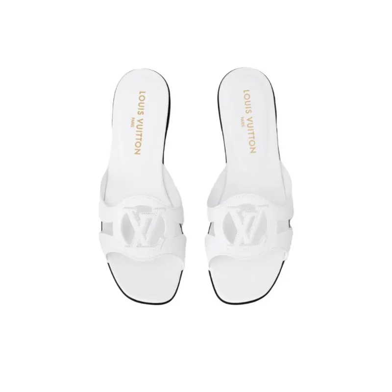 LOUIS VUITTON Isola Slide Slippers Women's White-4