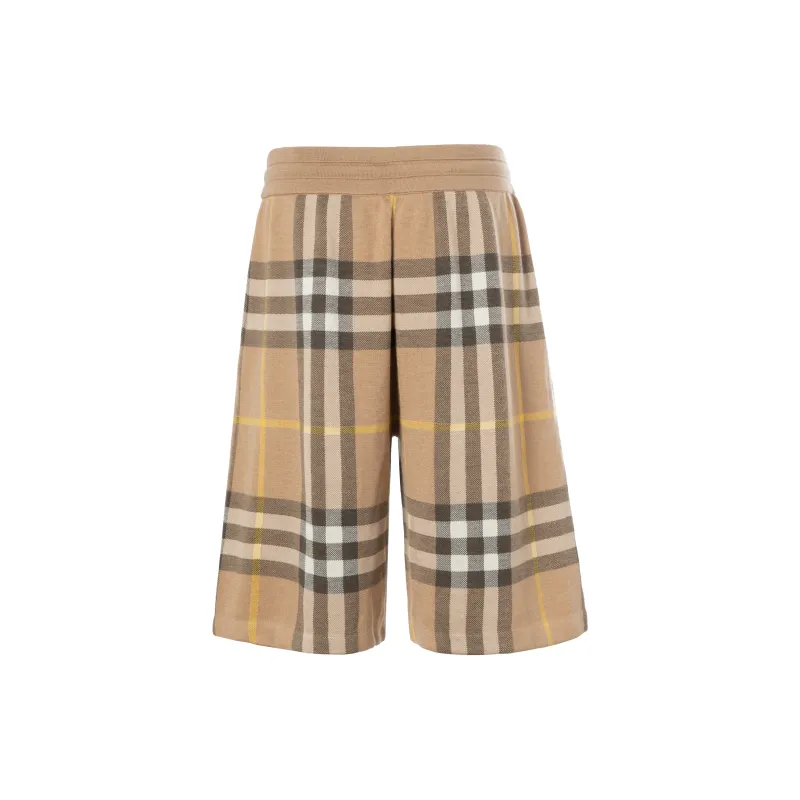 Burberry Tartan Motif Bermuda Shorts Beige-1