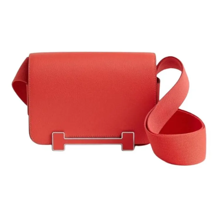 HERMES Geta Evercolor Calfskin Wooden Sandal Bag Crossbody Bag Shoulder Bag Women's Orange-0