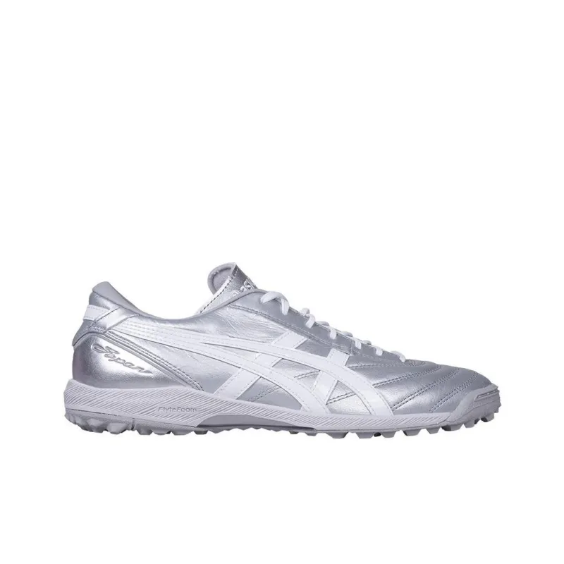 Asics C3 TF Rubber Broken Studs Artificial Ground Anti Slip Wear Resistant Soccer Shoes Unisex Silver-1