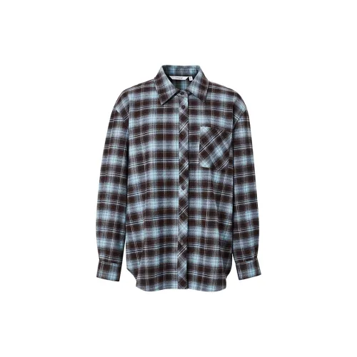 Hopeshow Shirts Women's Blue Plaid 907