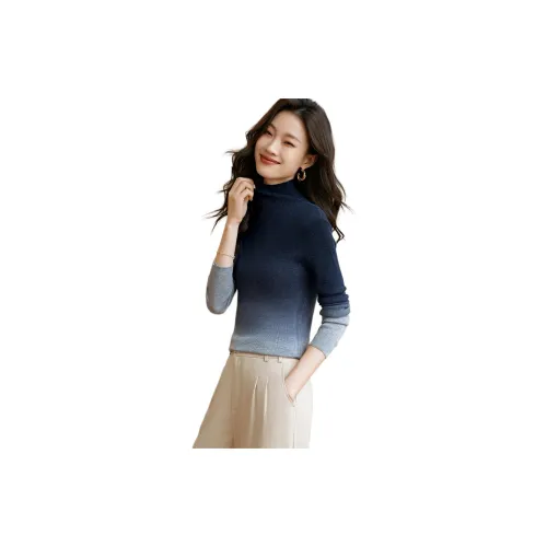 Mo Han Yi Mei Sweaters Women's Dark Blue Gray