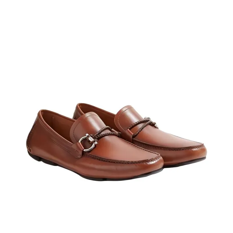 FERRAGAMO Gommino Loafers Men's Brown-2