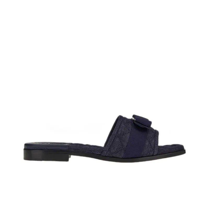 FERRAGAMO Odor Resistant Slide Slippers Women's Blue-1