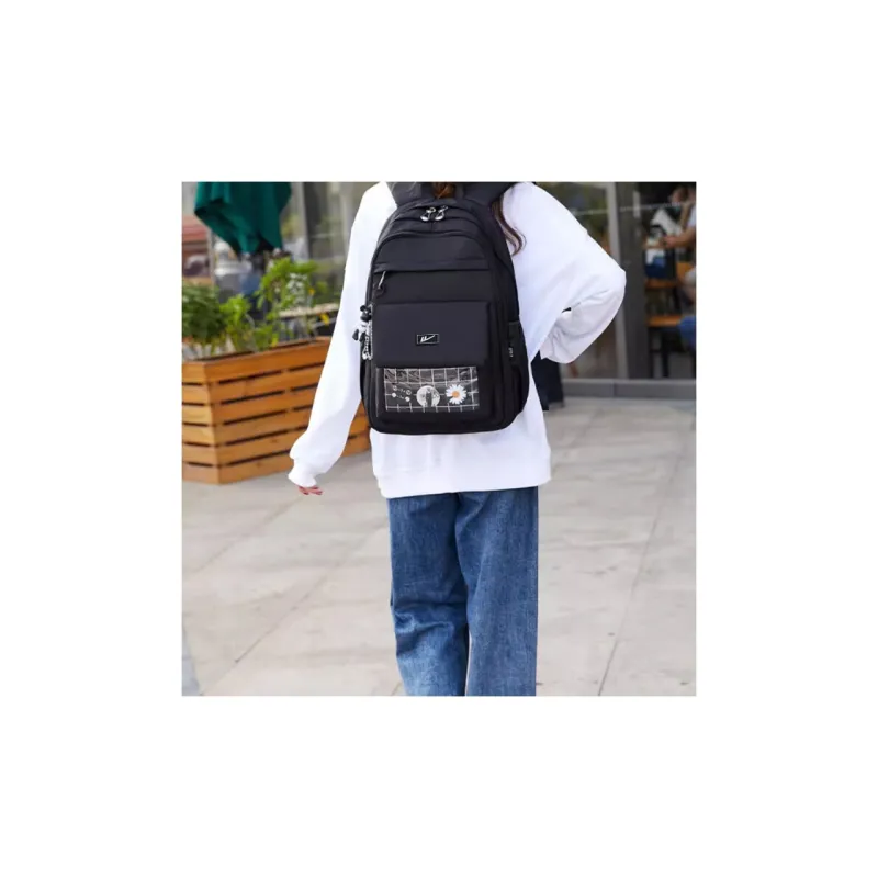 Warrior Nylon Backpack Unisex Black-3