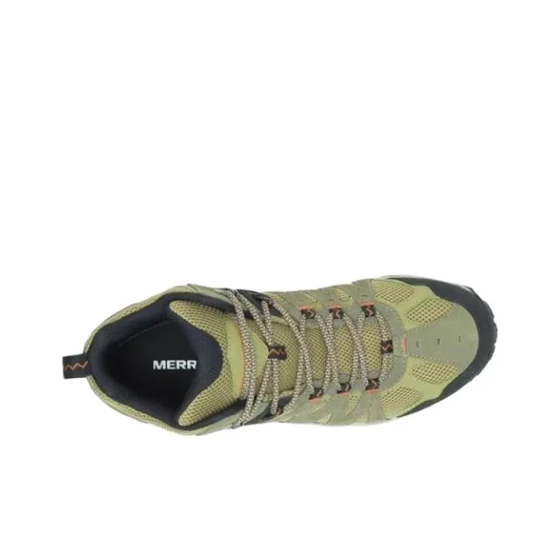 MERRELL Slip-Resistant Water-Resistant Mid-Top Trekking Shoes Men's Green-2