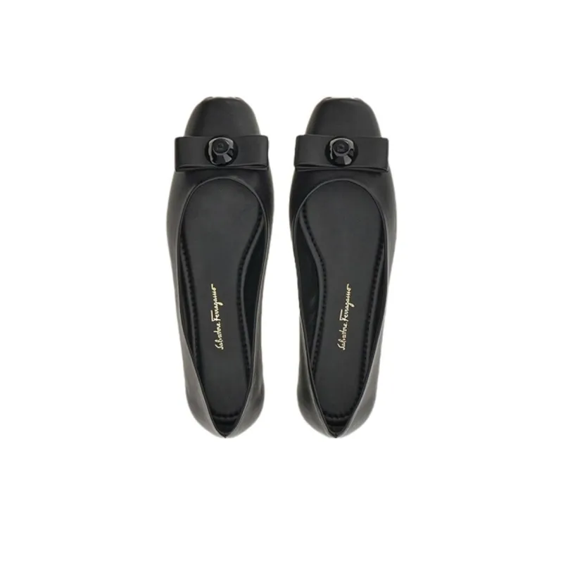 FERRAGAMO Vara Flat Shoes Women's Black-3